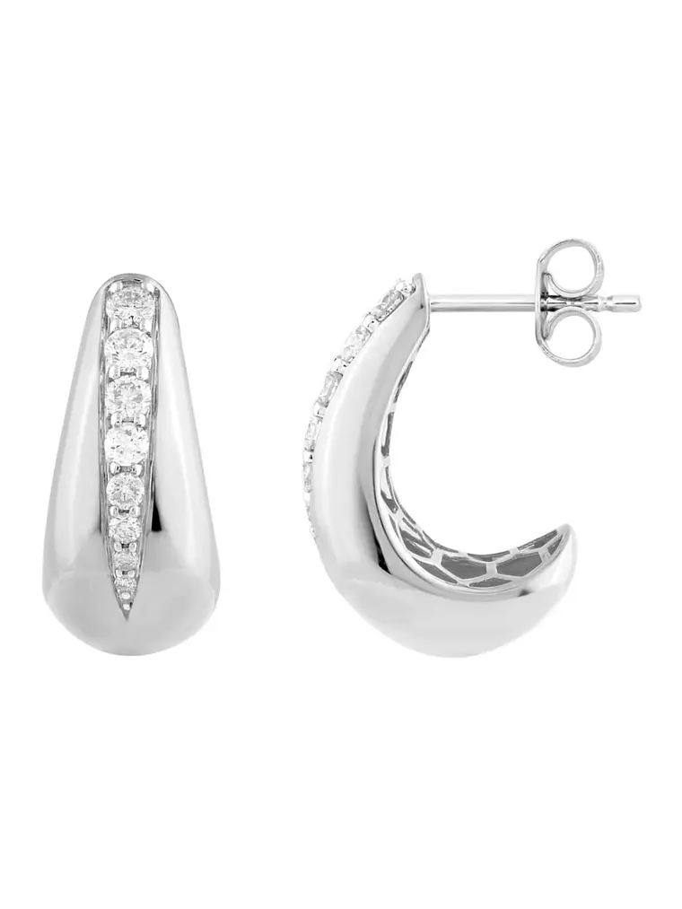 Maravillosos y Elegantes Aros Gota Bottega Diamantes Oro Blanco 18K 2