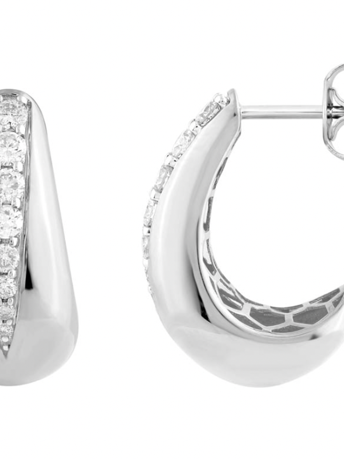 Maravillosos y Elegantes Aros Gota Bottega Diamantes Oro Blanco 18K 2