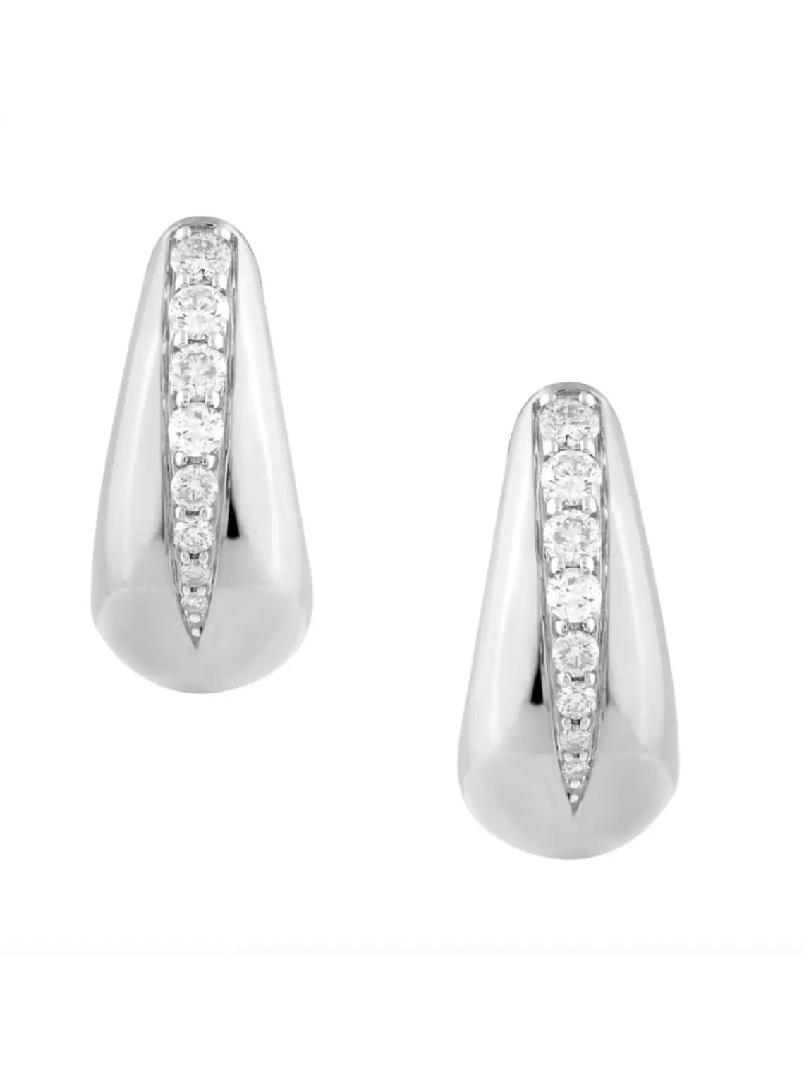 Maravillosos y Elegantes Aros Gota Bottega Diamantes Oro Blanco 18K 1