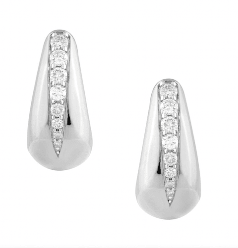 Maravillosos y Elegantes Aros Gota Bottega Diamantes Oro Blanco 18K