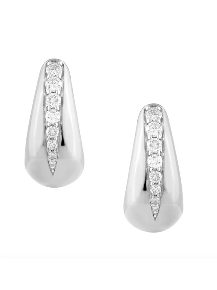 Maravillosos y Elegantes Aros Gota Bottega Diamantes Oro Blanco 18K 1