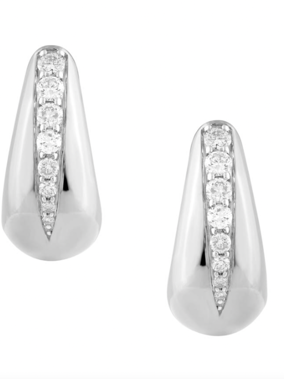 Maravillosos y Elegantes Aros Gota Bottega Diamantes Oro Blanco 18K 1