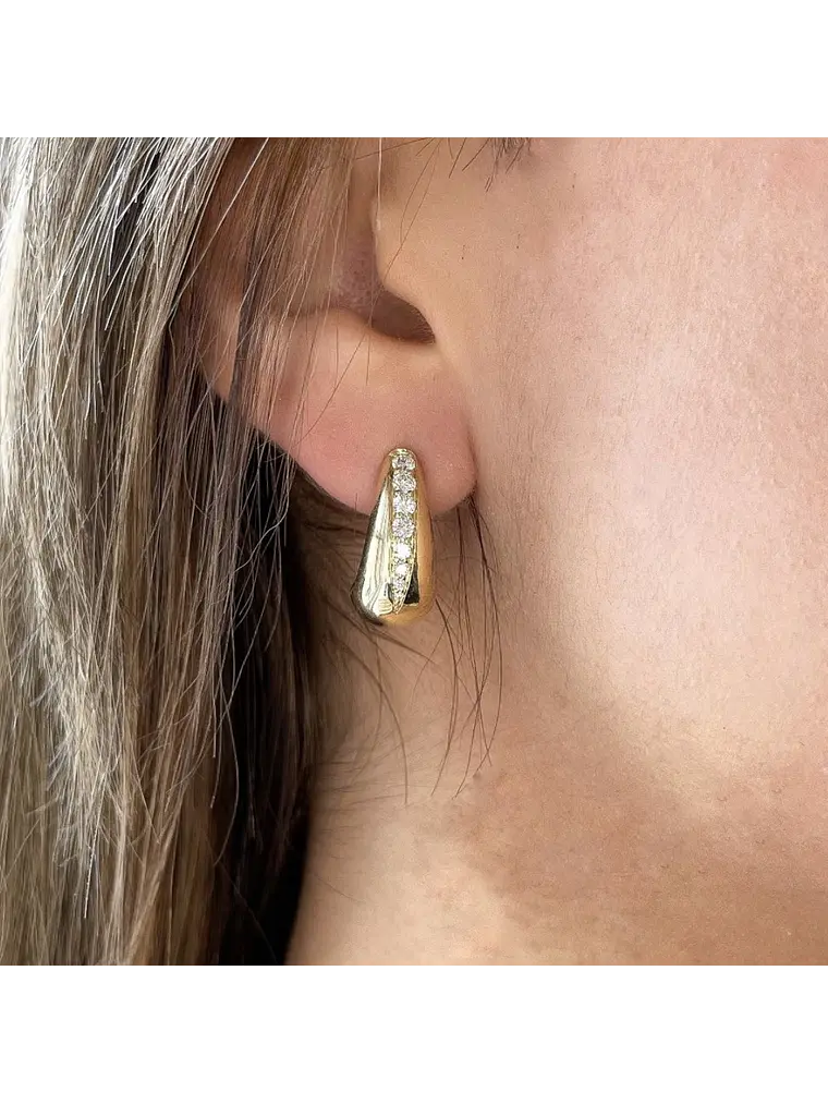 Maravillosos y Elegantes Aros Gota Bottega Diamantes Oro Blanco 18K 3