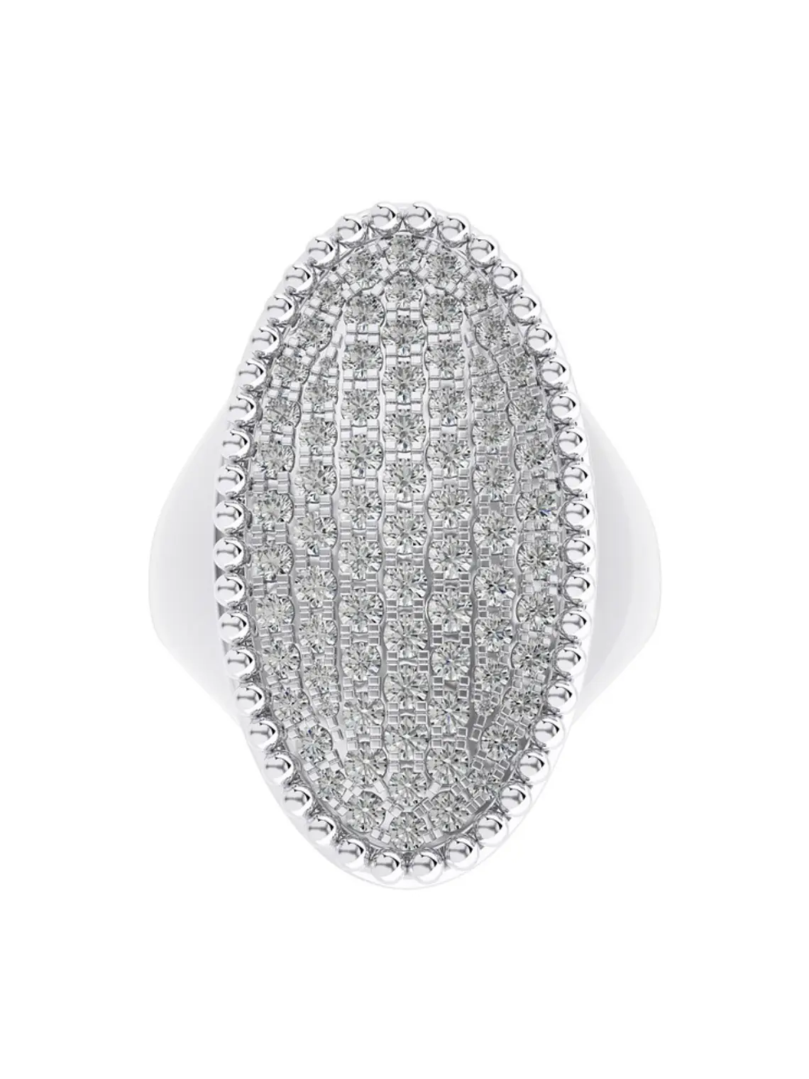 Espectacular Maxi Anillo Diamantes en Oro Blanco 18K 1