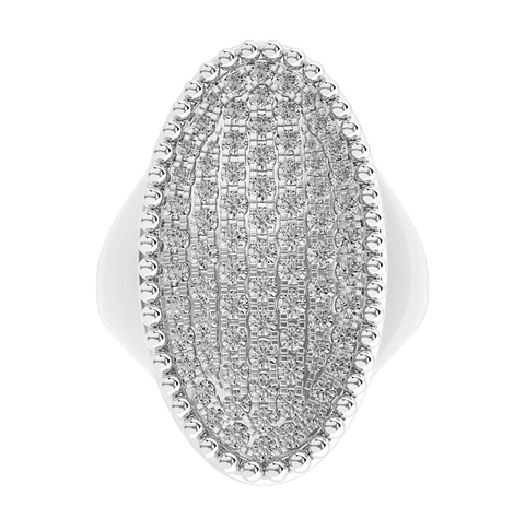 Espectacular Maxi Anillo Diamantes en Oro Blanco 18K