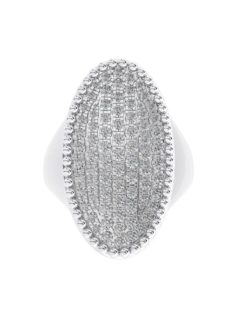 Espectacular Maxi Anillo Diamantes en Oro Blanco 18K 1