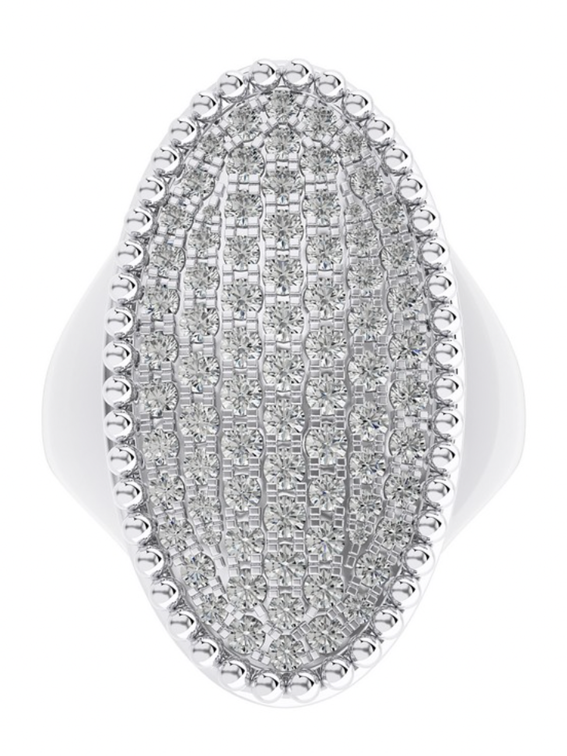 Espectacular Maxi Anillo Diamantes en Oro Blanco 18K 1