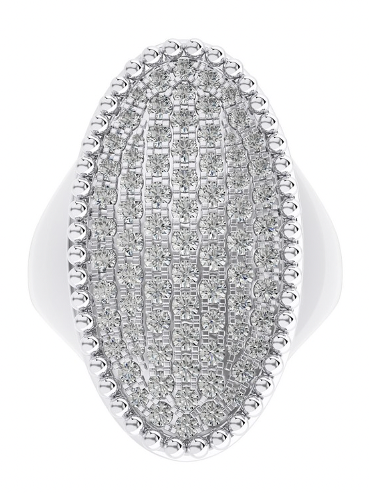 Espectacular Maxi Anillo Diamantes en Oro Blanco 18K 1