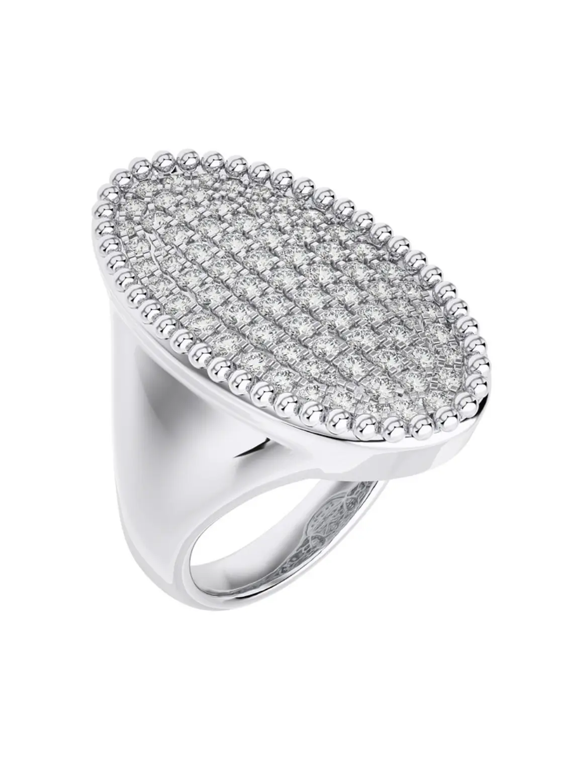 Espectacular Maxi Anillo Diamantes en Oro Blanco 18K 2