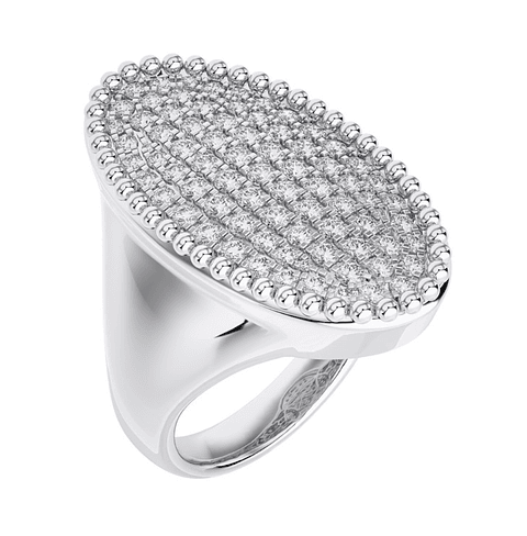 Espectacular Maxi Anillo Diamantes en Oro Blanco 18K