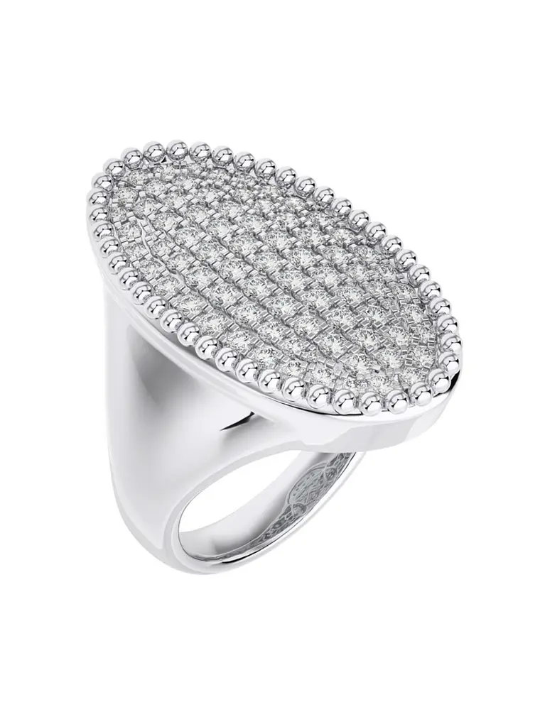 Espectacular Maxi Anillo Diamantes en Oro Blanco 18K 2