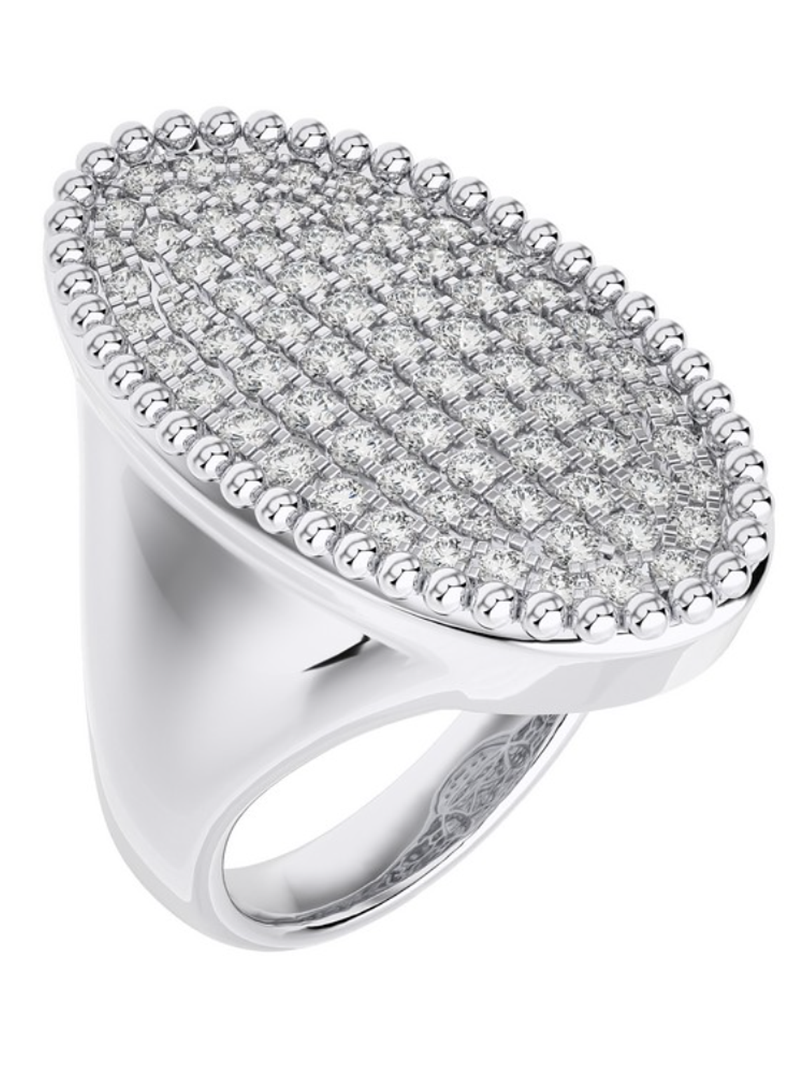 Espectacular Maxi Anillo Diamantes en Oro Blanco 18K 2