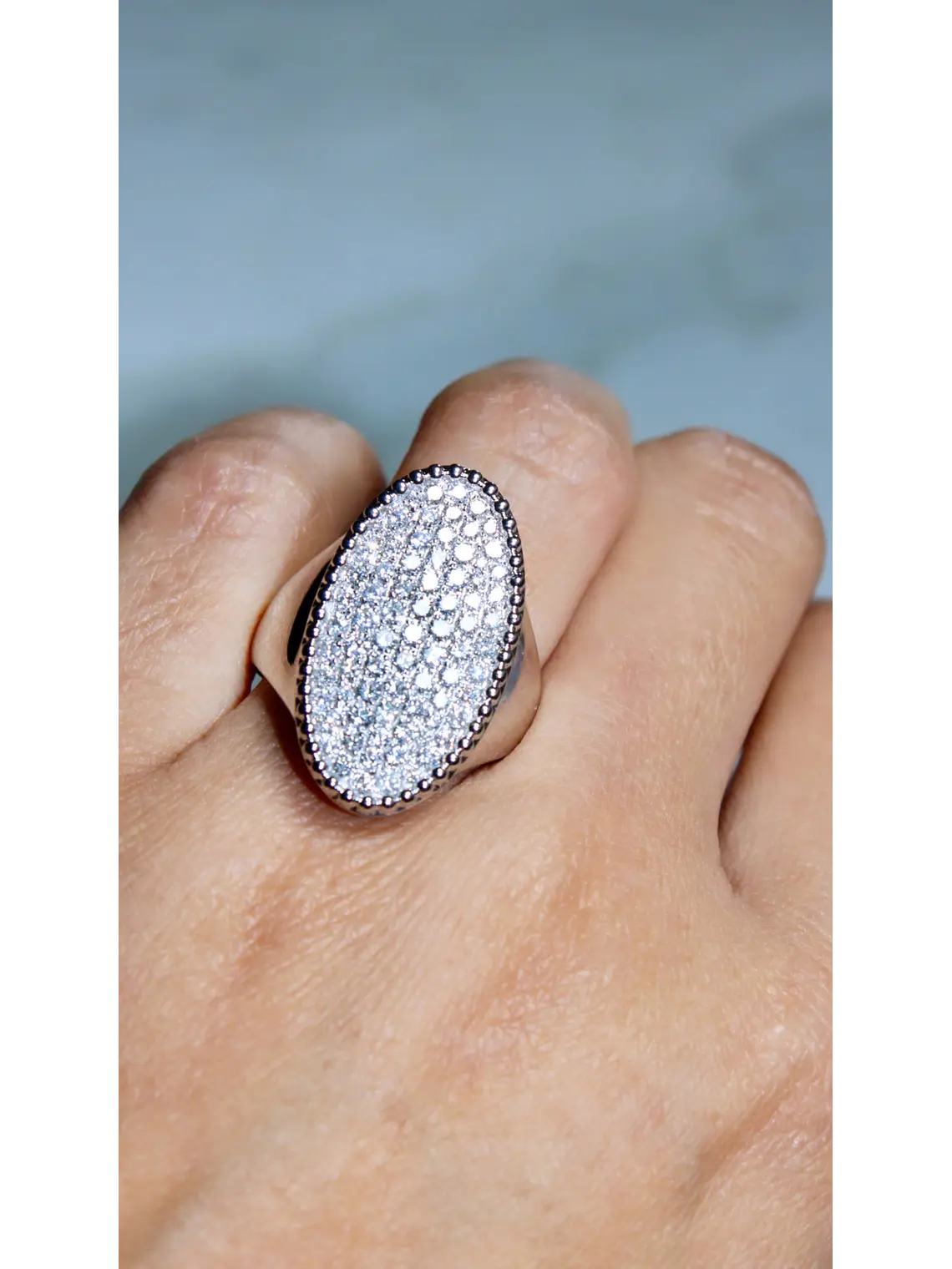 Espectacular Maxi Anillo Diamantes en Oro Blanco 18K 4