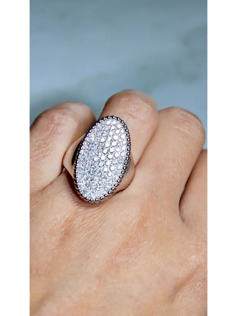 Espectacular Maxi Anillo Diamantes en Oro Blanco 18K 4