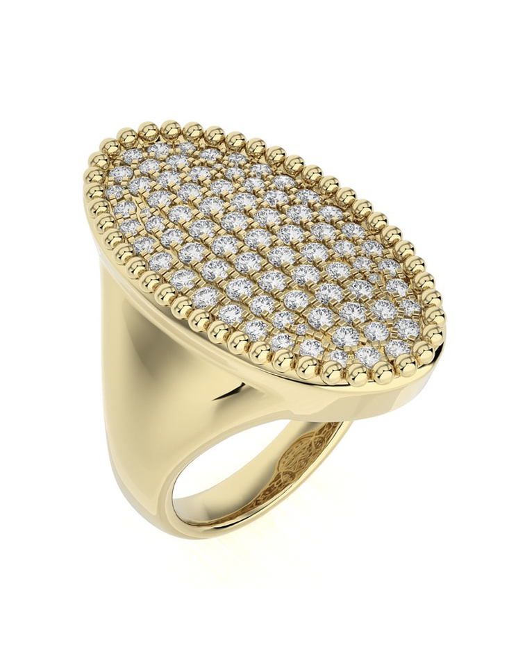 Espectacular Maxi Anillo Diamantes en Oro Amarillo 18K