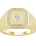 Anillo Cuadrado Chevalier Diamantes en Oro Amarillo 18K