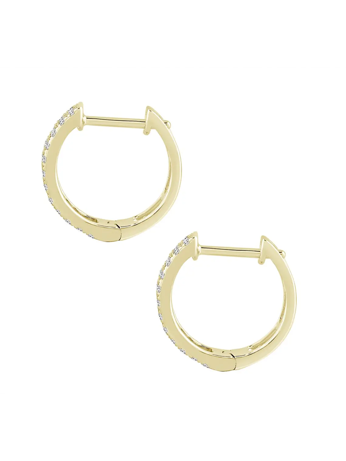 Aros Argollas Triple Diamantes Oro Amarillo 18K 2