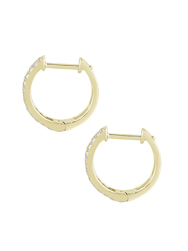 Aros Argollas Triple Diamantes Oro Amarillo 18K 2