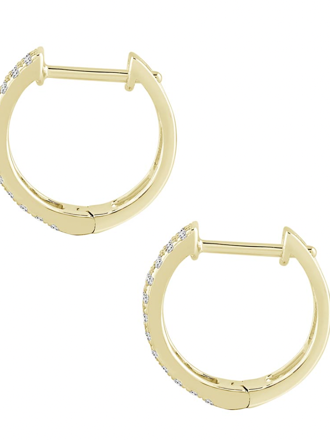 Aros Argollas Triple Diamantes Oro Amarillo 18K 2