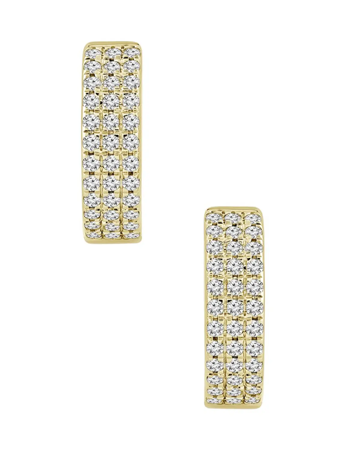 Aros Argollas Triple Diamantes Oro Amarillo 18K 3