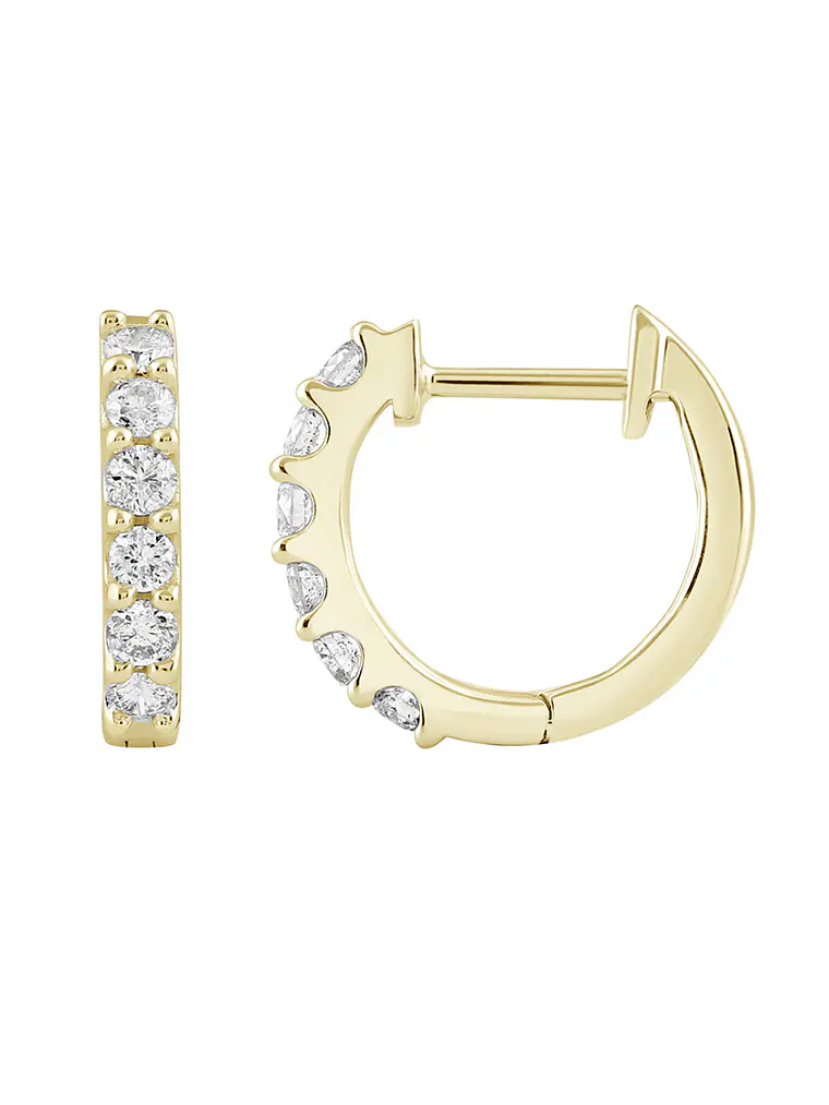 Aros Argollas Diamantes Oro Amarillo 18K 1