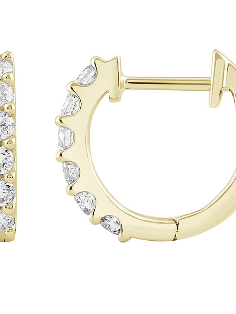 Aros Argollas Diamantes Oro Amarillo 18K 1