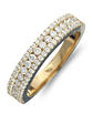 Anillo Medio Cintillo Triple Diamantes en Oro Amarillo 18k - Miniatura 1