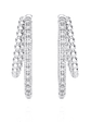 Maravillosos y Elegantes Aros Argolla Doble Diamantes Oro Blanco 18K - Miniatura 1