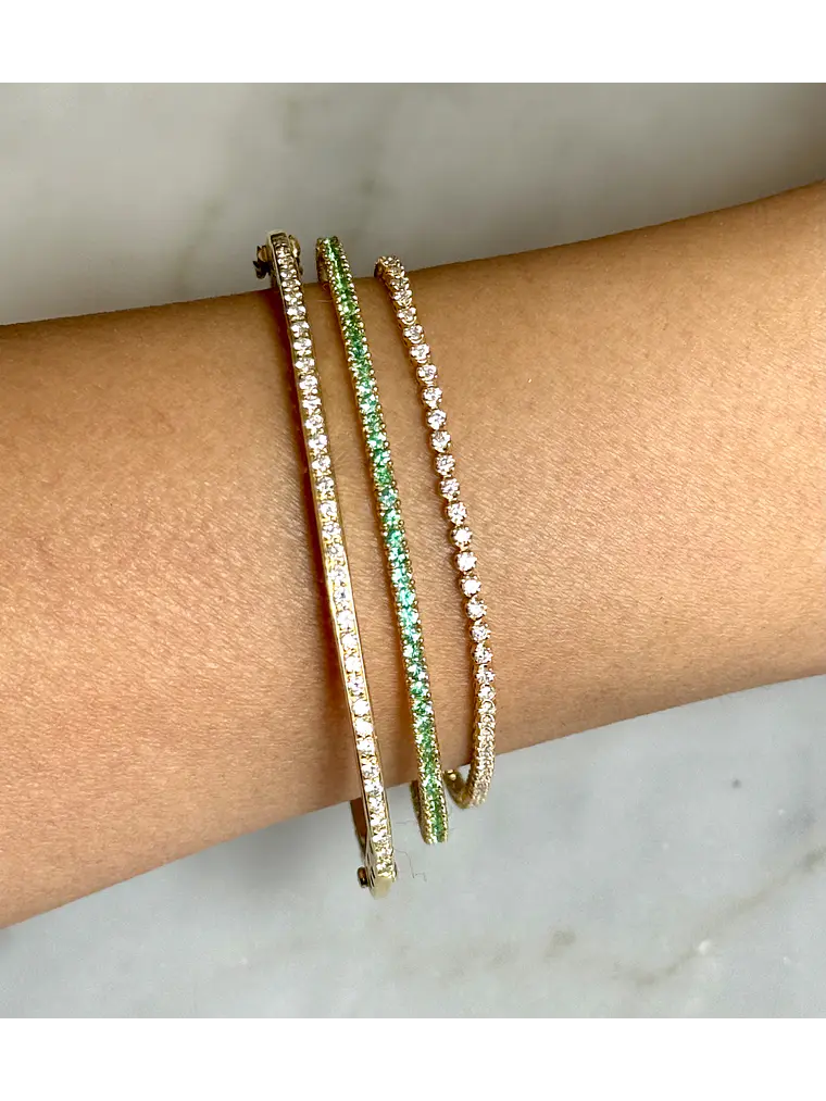 Bellísima Esclava Flexible de Esmeraldas en Oro Amarillo 18K  2