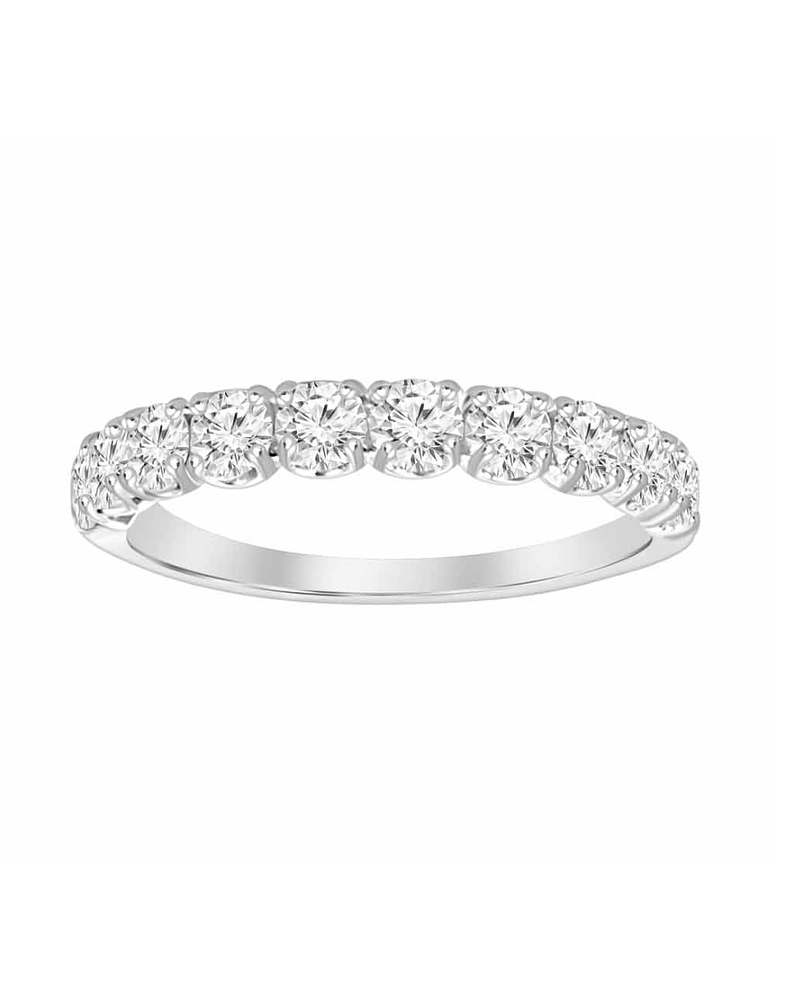 Anillo Medio Cintillo 11 Diamantes en Oro Blanco 18K