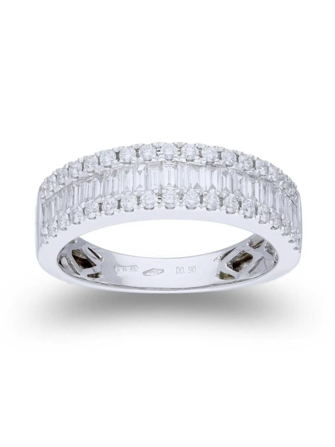 Anillo Cintillo Diamantes Baguette 1.4 Ct Oro Blanco 18k 1