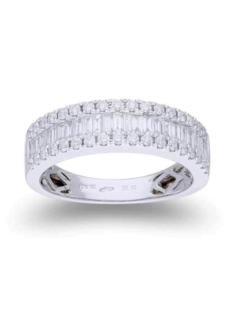 Anillo Cintillo Diamantes Baguette 1.4 Ct Oro Blanco 18k 1