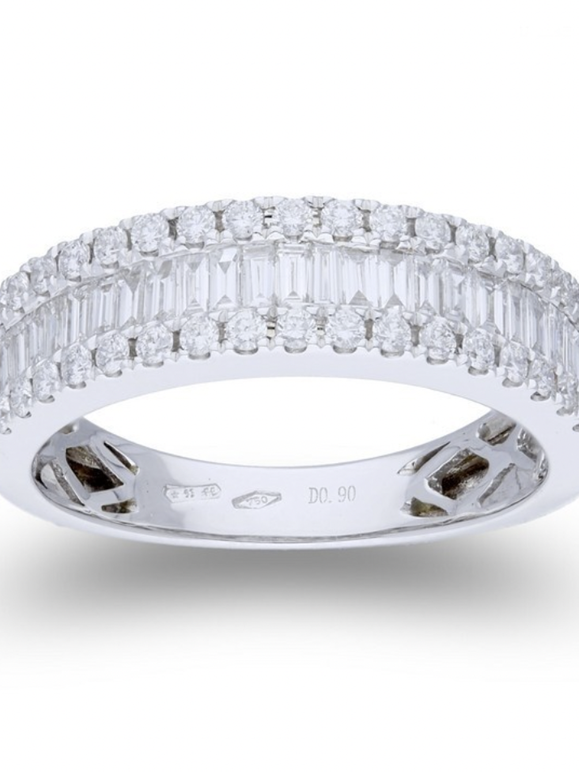 Anillo Cintillo Diamantes Baguette 1.4 Ct Oro Blanco 18k 1