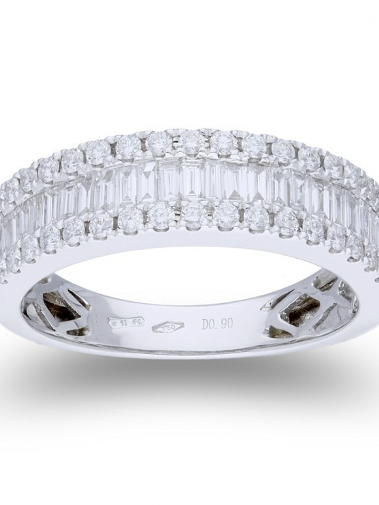 Anillo Cintillo Diamantes Baguette 1.4 Ct Oro Blanco 18k 1