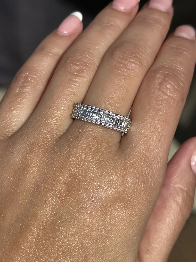 Anillo Cintillo Diamantes Baguette 1.4 Ct Oro Blanco 18k 3