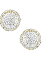 Aros Diamantes Redondos Grandes 11 mm en Oro Blanco 18K - Miniatura 4