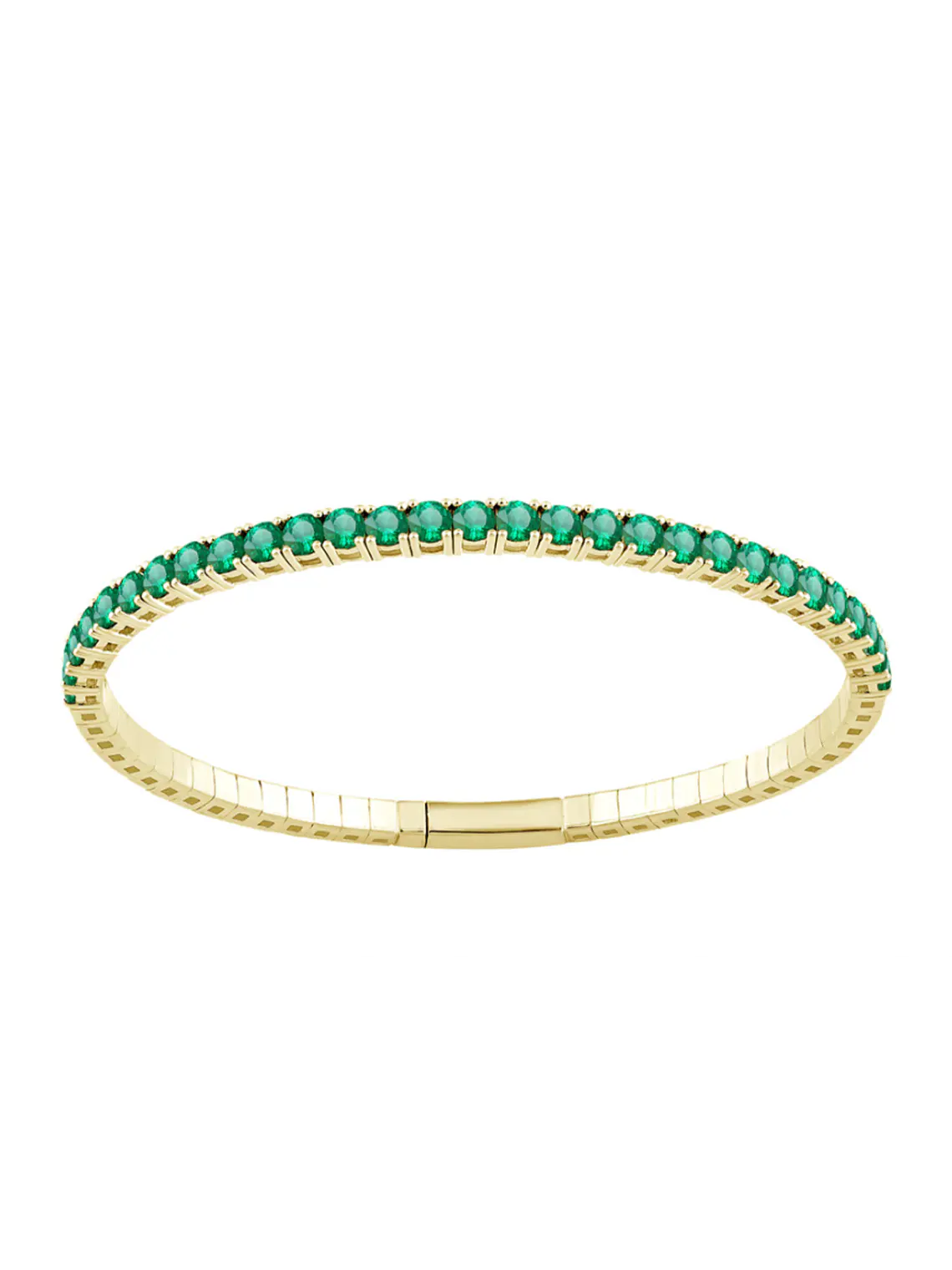 Bellísima Esclava Flexible de Esmeraldas en Oro Amarillo 18K  1