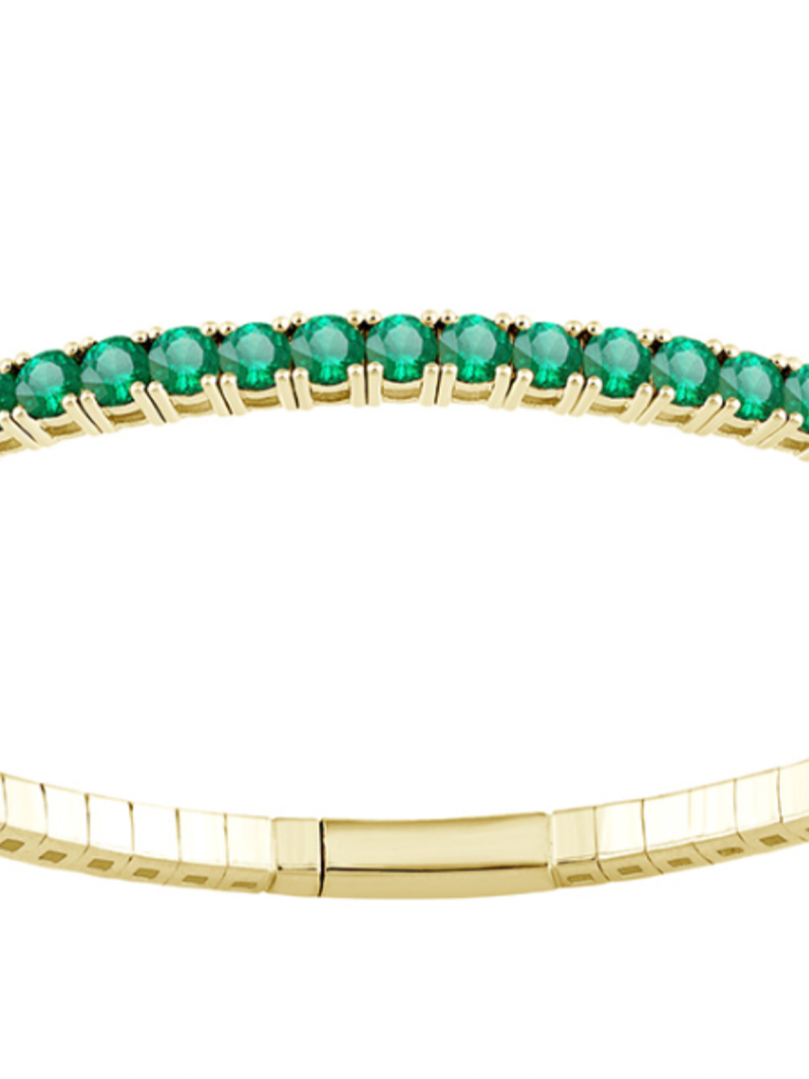 Bellísima Esclava Flexible de Esmeraldas en Oro Amarillo 18K  1