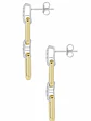 Aros Largos Eslabones Diamantes en Oro Amarillo 18K - Miniatura 3