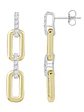 Aros Largos Eslabones Diamantes en Oro Amarillo 18K - Miniatura 2