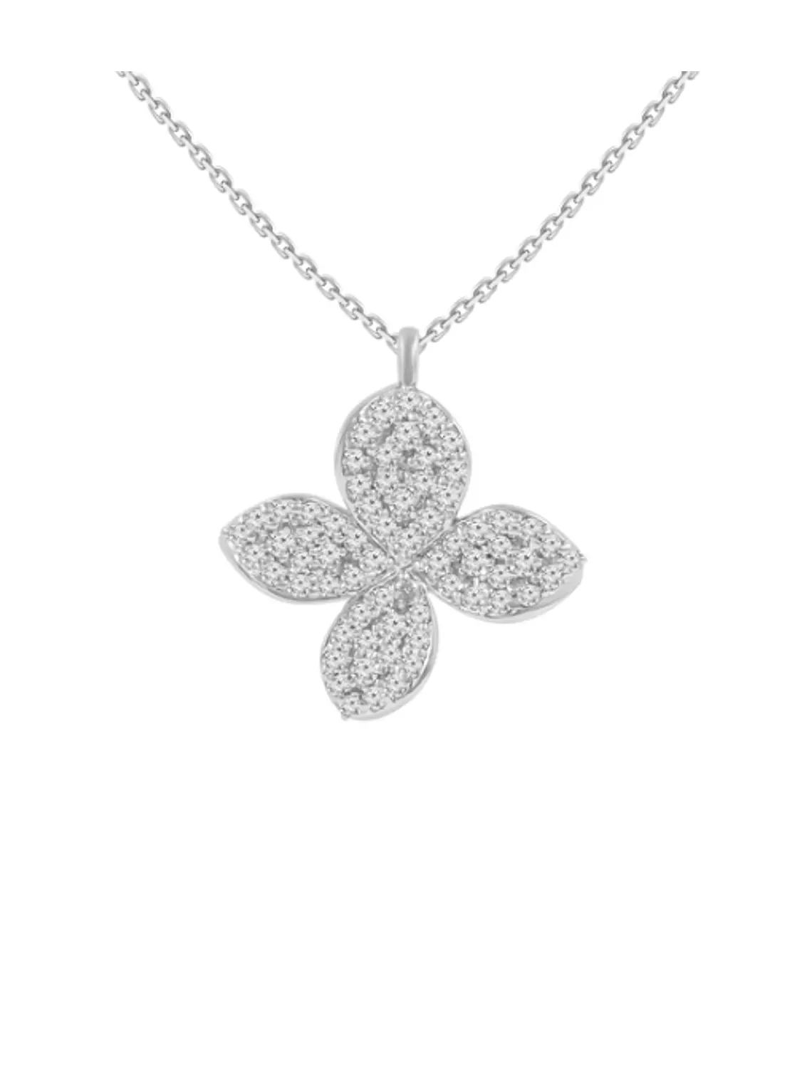 Collar Flor de Diamantes en Oro Blanco 18K 2