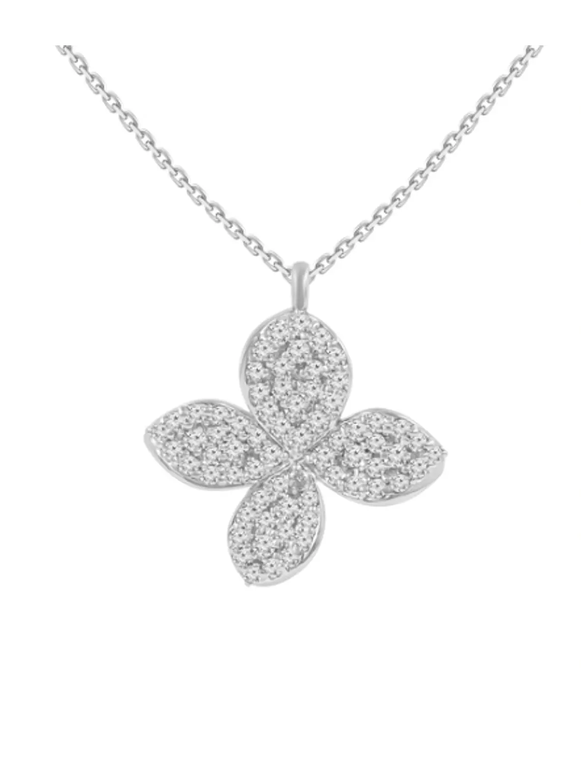 Collar Flor de Diamantes en Oro Blanco 18K 1
