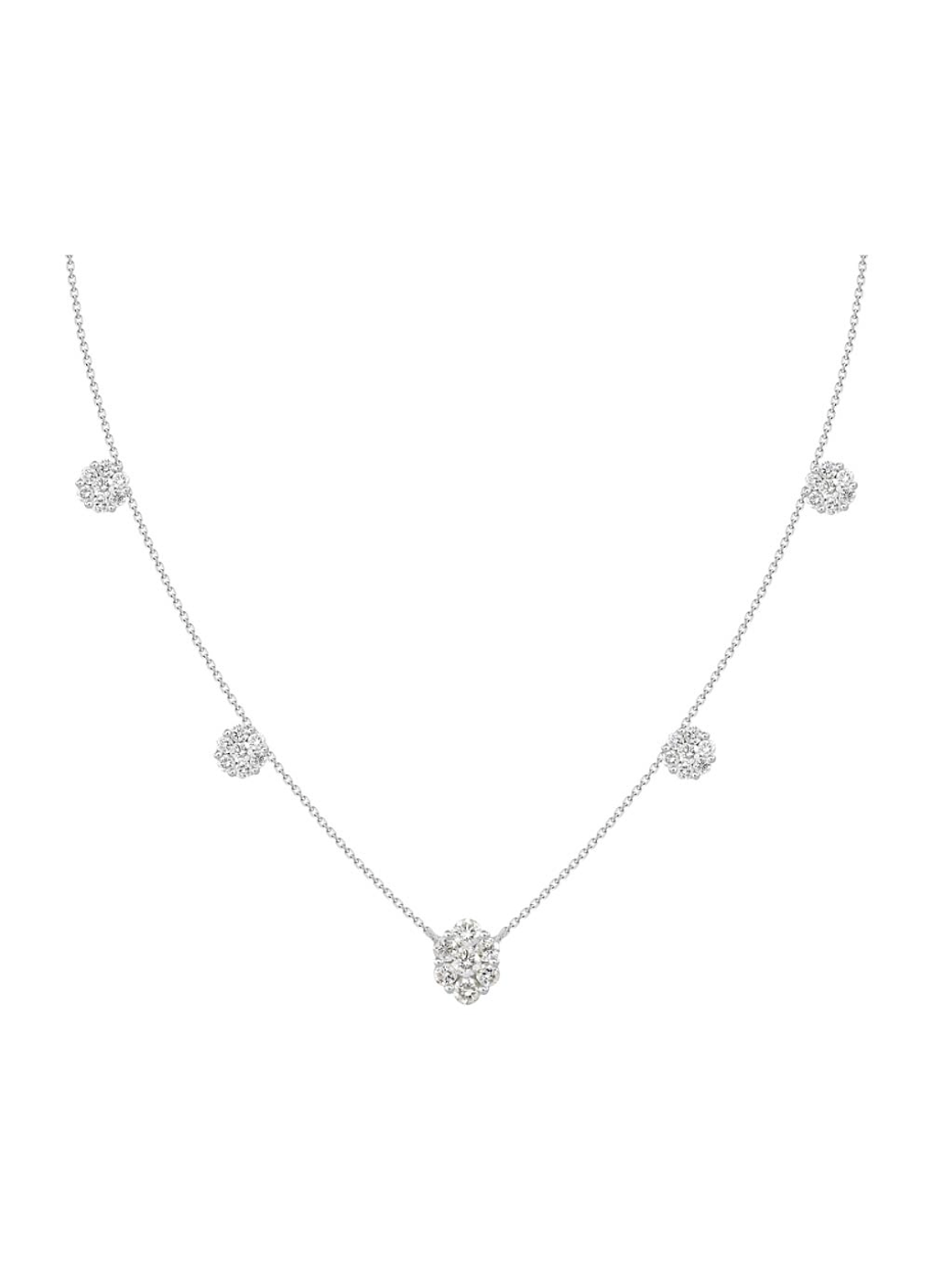 Collar de Diamantes Colgantes 100 Puntos Oro Blanco 18K 1