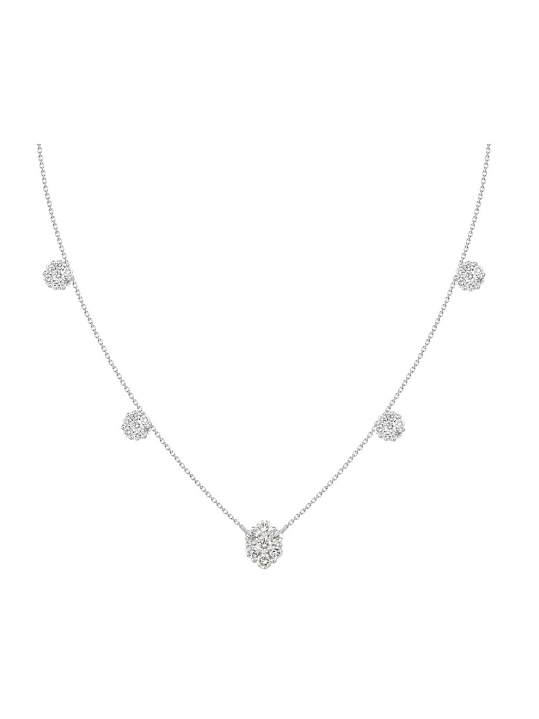 Collar de Diamantes Colgantes 100 Puntos Oro Blanco 18K 1