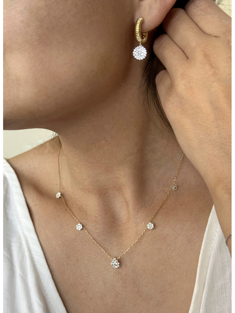 Collar de Diamantes Colgantes 100 Puntos Oro Blanco 18K 4