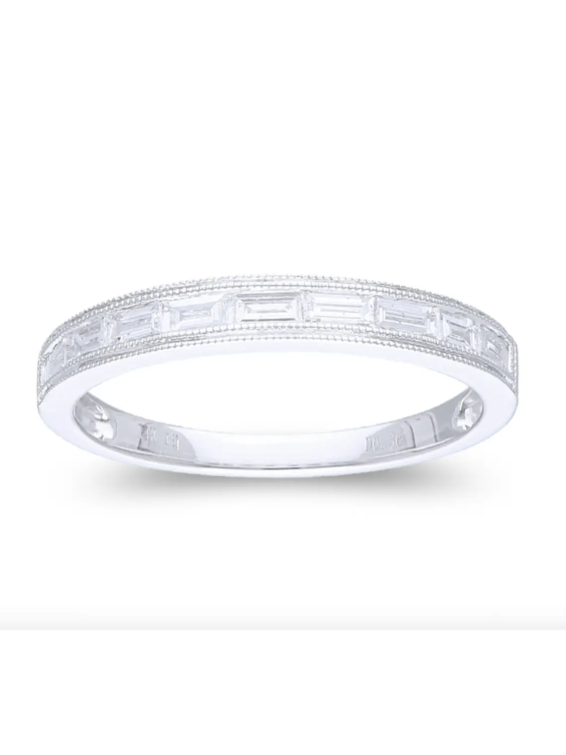 Anillo Cintillo Diamantes Baguette Oro Blanco 18K 1