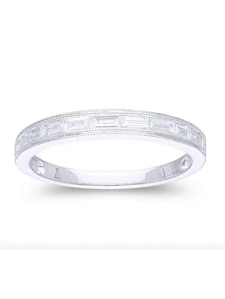 Anillo Cintillo Diamantes Baguette Oro Blanco 18K 1