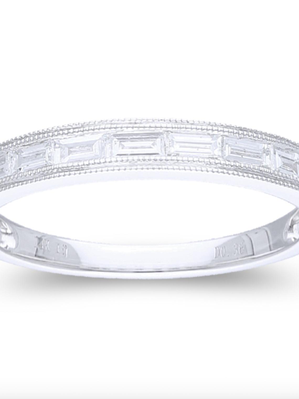 Anillo Cintillo Diamantes Baguette Oro Blanco 18K 1