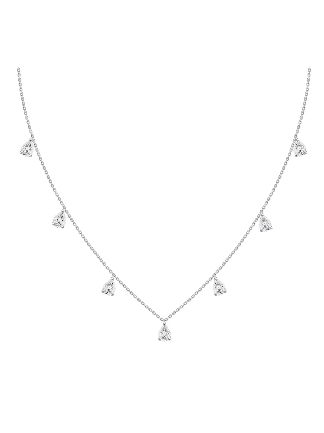 Collar de Diamantes Gota Colgantes 105 Puntos Oro Blanco 18K 1