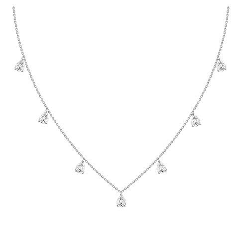 Collar de Diamantes Gota Colgantes 105 Puntos Oro Blanco 18K